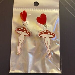 Mushroom lady earrings!